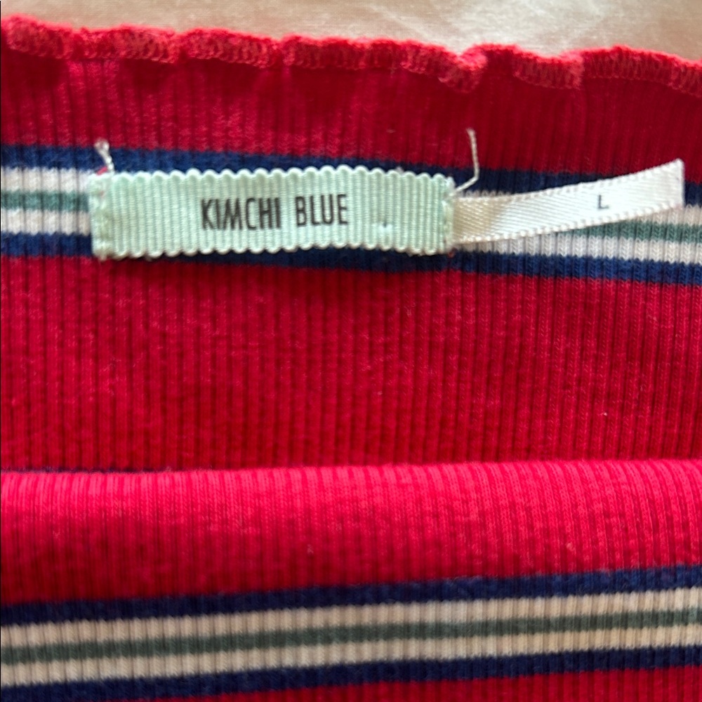 Kimchi Blue Striped Red and Blue Top - Picture 2 of 3
